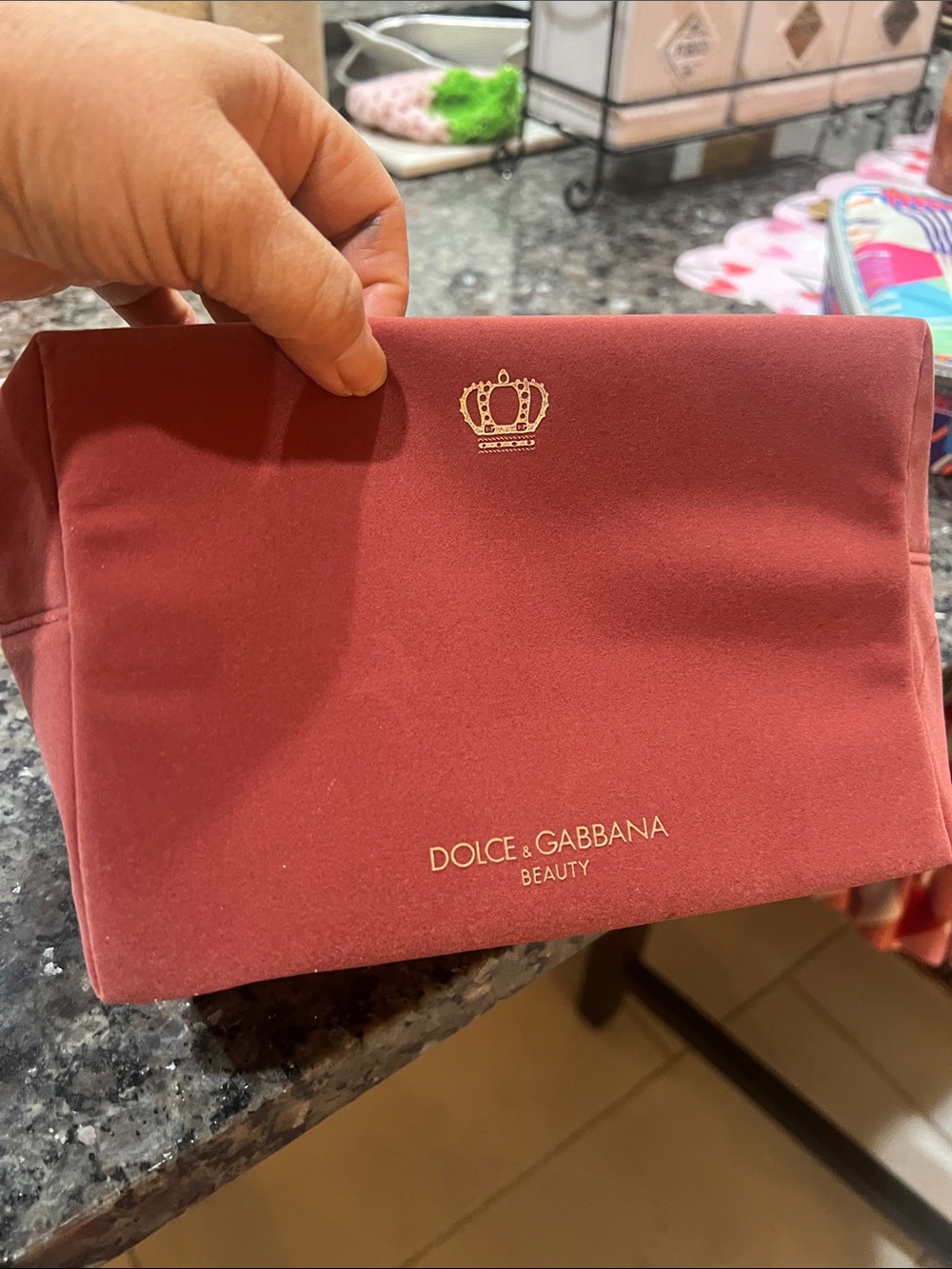 Dolce & Gabbana Pink Velvet Beauty Cosmetic Pouch